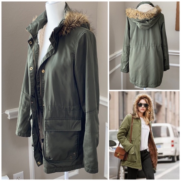 Arizona Jean Company Jackets & Blazers - Army Green Cargo Jacket